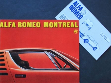 Alfa Romeo Montreal Coupe Modelprogram + Colorsheed 1970 Carbrochure (6860)